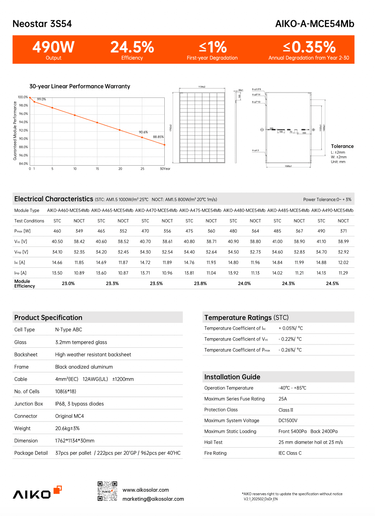 aiko 460-490 3S datasheet
